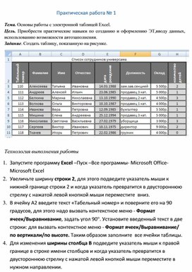 Наиболее популярной электронной таблицей для персональных компьютеров являются программа