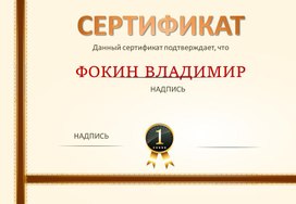 Сертификат № 11