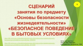 Презентация по ОБЖ на тему "Безрпасное поведение в бытовых условиях""