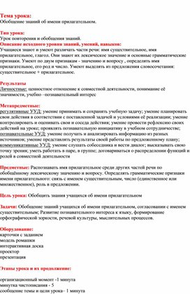 Авторская методическая разработка по русскому языку по ФГОС НОО.