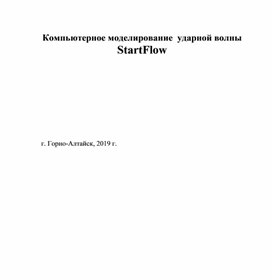 Компьютерное моделирование  ударной волны    StartFlow