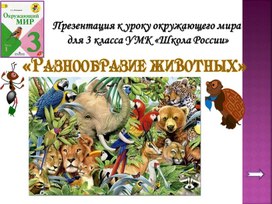 Презентация к уроку окружающий мир в 3 классе по теме "Разнообразие животных"