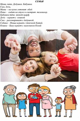 Обложка для материала Восприятие речевого материала на слух по теме "Семья". (Работа за компьютером, копирование наглядного материала)