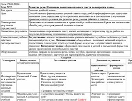 Конспект "Изложение повествовательного текста по вопросам плана"