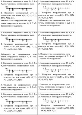 Математика 5 класс Самостоятельная работа  «Координаты на прямой».