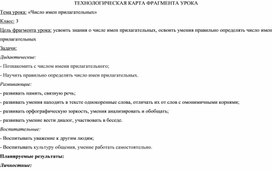 Технологическая карта урока по русскому языку "Имя прилагательное"