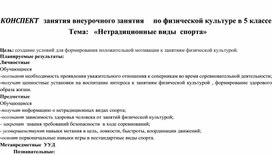 Обложка для материала Конспект внеурочного занятия по физической культуре в 5 классе по теме " Нетрадиционные виды спорта"