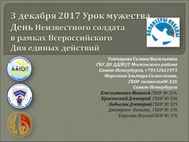 Обложка для материала Урок мужества День Неизвестного солдата