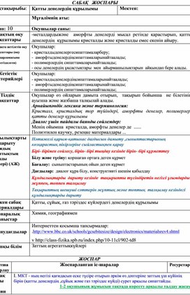 Обложка для материала қмж Қатты денелердің құрылымы