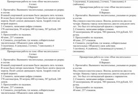 Обложка для материала Проверочная работа по теме "Имя числительное" 6 класс