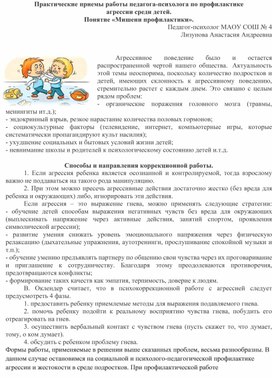 Обложка для материала Практические приемы работы с агрессией