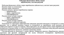 Обложка для материала Побудова фінансового обліку затрат виробництва у системі рахунків