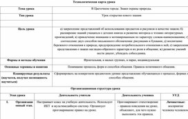 Технологическая карта 1 класс урок обучения грамоте по теме "В цветочном городе.Знаки охраны природы."