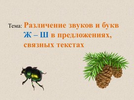 Обложка для материала "Различение букв и звуков ж-ш в предложениях, связных текстах"