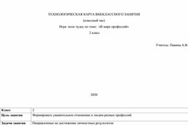 Обложка для материала технологическая карта профессий