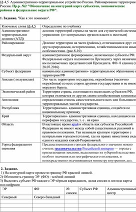 Административно-территориальное устройство России. Районирование территории России