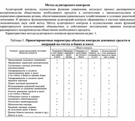 Обложка для материала Метод аудиторского контроля