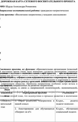 Обложка для материала Сетевой воспитательный проект на тему: «Воспитание патриотизма у младших школьников»