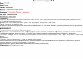 Обложка для материала Конспект урока п математике на тему "Умножение.Закон умножения"
