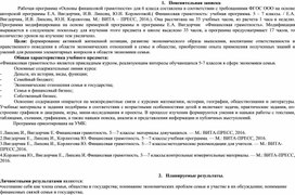 Обложка для материала Рабочая программа по курсу Финансовая грамотность в 6 классе