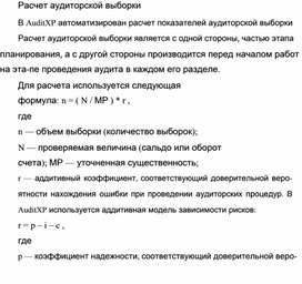 Обложка для материала Расчет аудиторской выборки