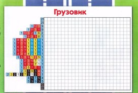 Обложка для материала рисуем грузовик по клеточкам