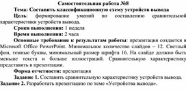 Обложка для материала Самостоятельная работа по теме Составить классификационную схему устройств вывода