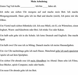 Обложка для материала Монолог "Мой рабочий день" на немецком языке для обучающихся 3-5 классов