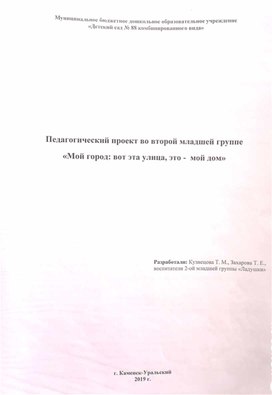 Проект по патриотическому воспитанию "Мой город. Вот эта улица - это мой дом"