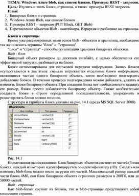 Обложка для материала Windows Azure blob, как список блоков. Примеры REST - запросов