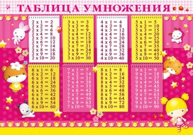 Обложка для материала таблица умнож