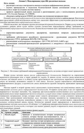 Обложка для материала Лекция 2. Моделирование угроз ИБ: различные подходы