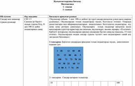 Сандар туралы ұғым. Сандарды жазу 8 саны және цифры. ҚАЛЫПТАСТЫРУШЫ БАҒАЛАУ ҚОСЫМША 2