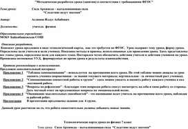 "Методическая разработка урока (занятия) в соответствии с требованиями ФГОС"