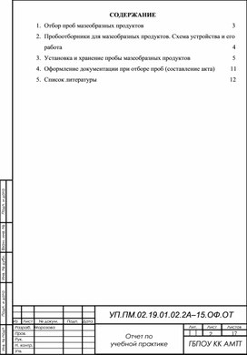 Обложка для материала Отчет о практике специальности 19.01.02.