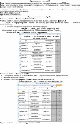 Использование логических функций и выполнение экономических расчетов в MS Excel