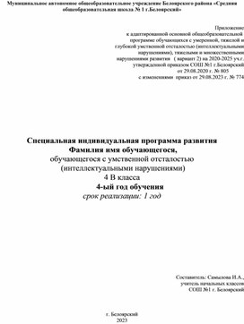 Обложка для материала СИПР, 4-ый год обучения.