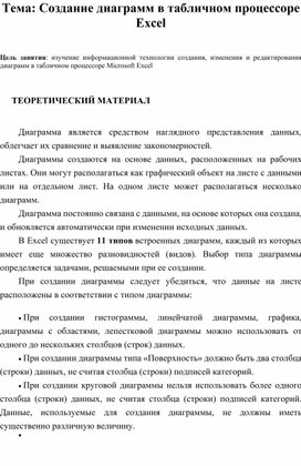 Обложка для материала Табличный процессор Microsoft Excel