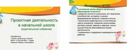 Обложка для материала Родительское собрание "Проектная деятельность"