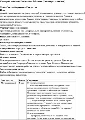 Обложка для материала Сценарий занятия "Рождество" 5-7 класс (Разговоры о важном)