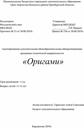 Адаптированная дополнительная общеобразовательная общеразвивающая программа технической направленности