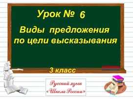 Урок русского языка в 3 классе "Виды предложений по цели высказывания"