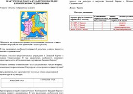 Практическая работа: Культурное наследие европейского средневековья (Товароведы)