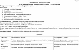 Обложка для материала Методическая разработка урока всеобщей истории для 7 класса на тему "Великие географические открытия"