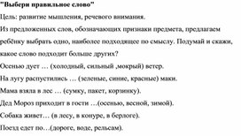 Обложка для материала Выбери правильное слово