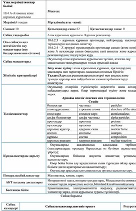 Обложка для материала Атом ядросының құрылысы