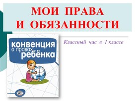 Презентация "Мои права и обязанности"(1 класс)