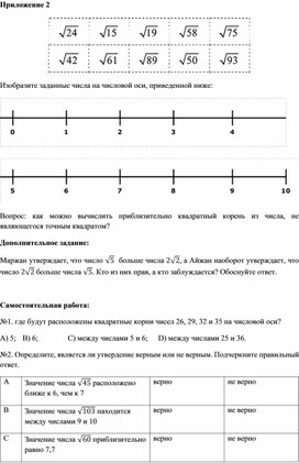 Обложка для материала Оценка значений квадратных корней_Приложение 2 к уроку №7 (1)