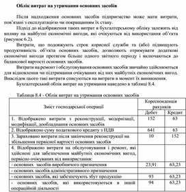 Обложка для материала Облік витрат на утримання основних засобів