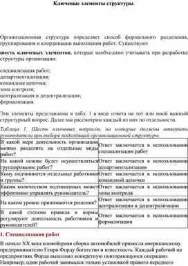 Обложка для материала Ключевые элементы структуры